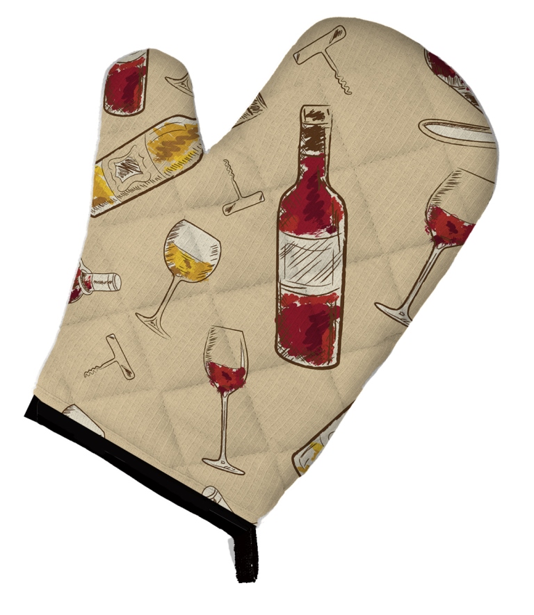 Picture of Carolines Treasures BB5196OVMT Red & White Wine Oven Mitt