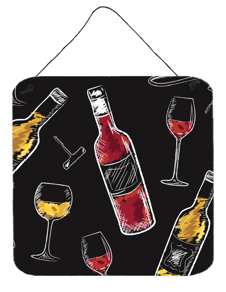 Red & White Wine on Black Wall or Door Hanging Prints