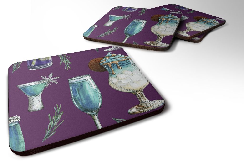 Drinks & Cocktails Purple Foam Coaster