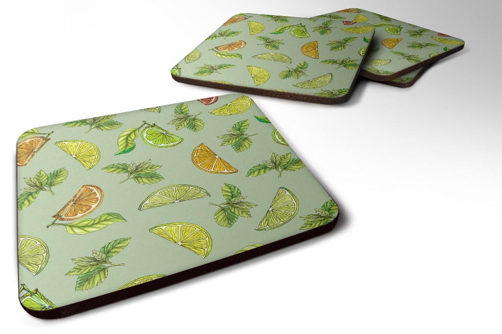 Lemons Limes & Orange Foam Coaster - Orange