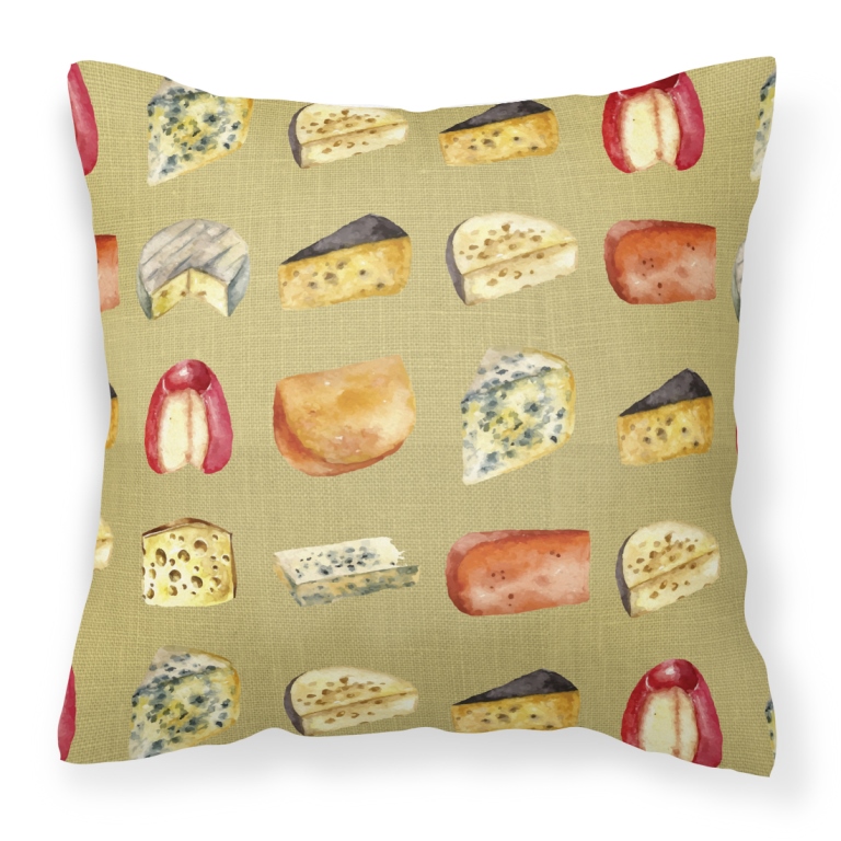 Cheeses Fabric Decorative Pillow - 14 x 3 x 14 in.