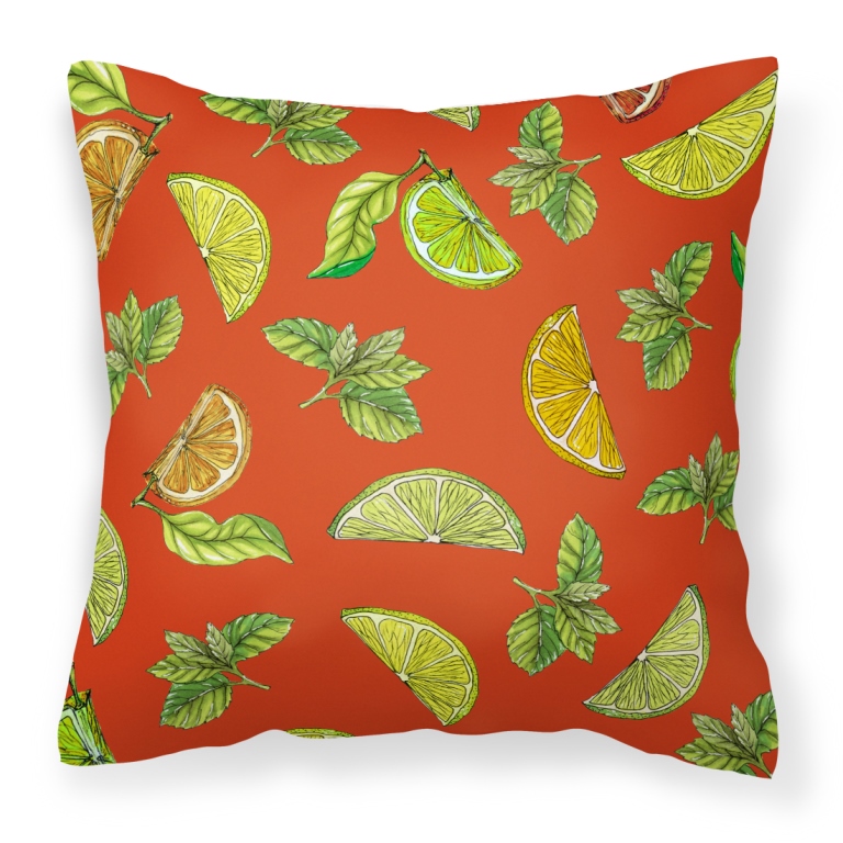 Lemons Limes & Orange Fabric Decorative Pillow - 14 x 3 x 14 in.
