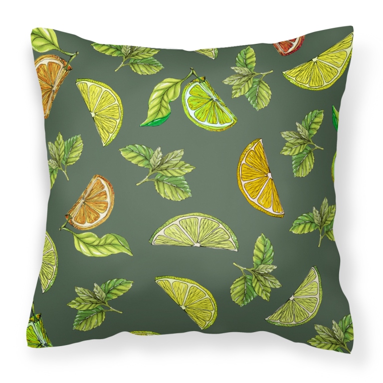 Lemons Limes & Orange Fabric Decorative Pillow - Orange - 18 x 3 x 18 in.