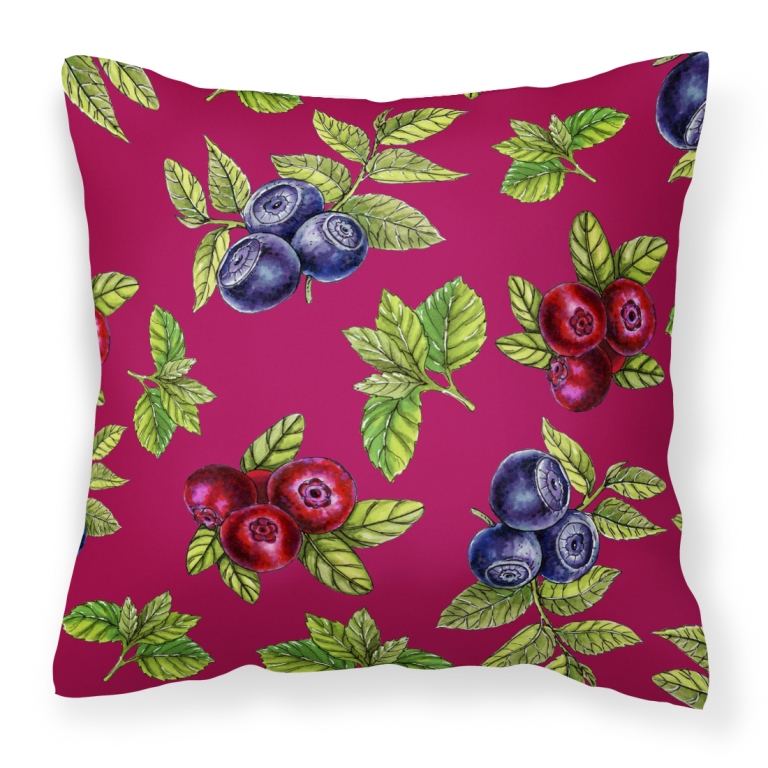 Berries Fabric Decorative Pillow - 18 x 3 x 18 in.