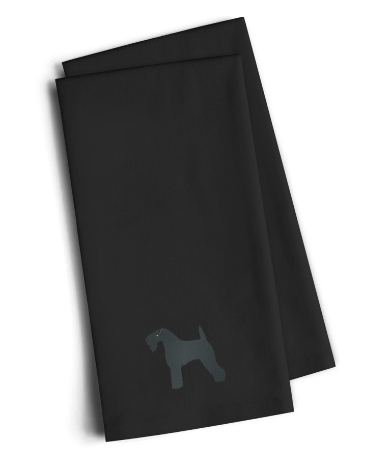 Picture of Carolines Treasures BB3392BKTWE Kerry Blue Terrier Black Embroidered Kitchen Towel, Set of 2