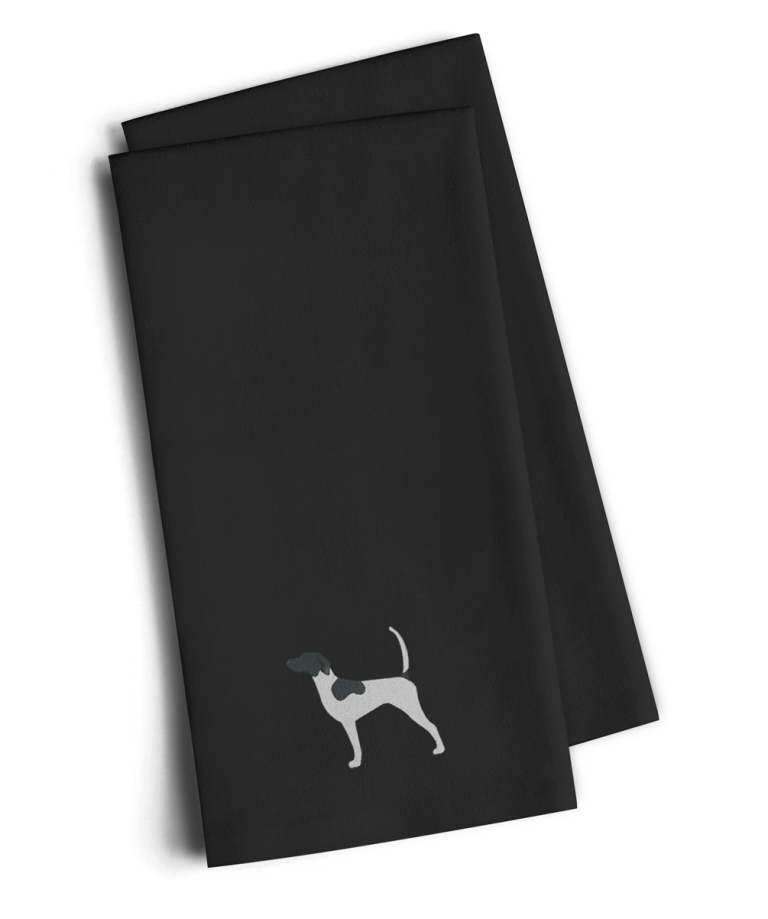 Picture of Carolines Treasures BB3395BKTWE English Pointer Black Embroidered Kitchen Towel, Set of 2