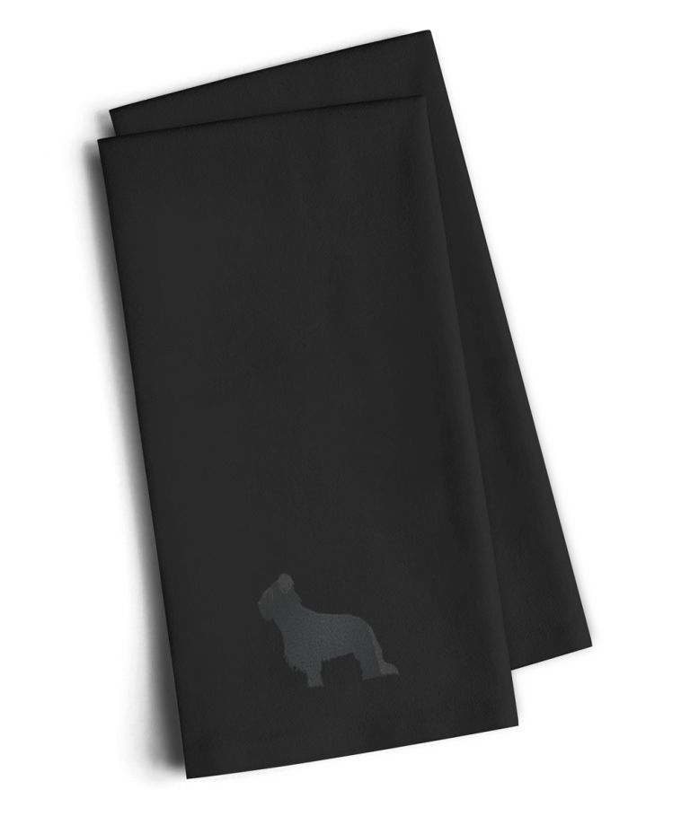 Picture of Carolines Treasures BB3426BKTWE Briard Black Embroidered Kitchen Towel, Set of 2