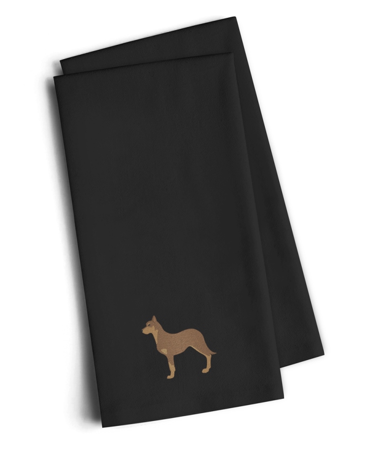 Picture of Carolines Treasures BB3429BKTWE Australian Kelpie Dog Black Embroidered Kitchen Towel, Set of 2