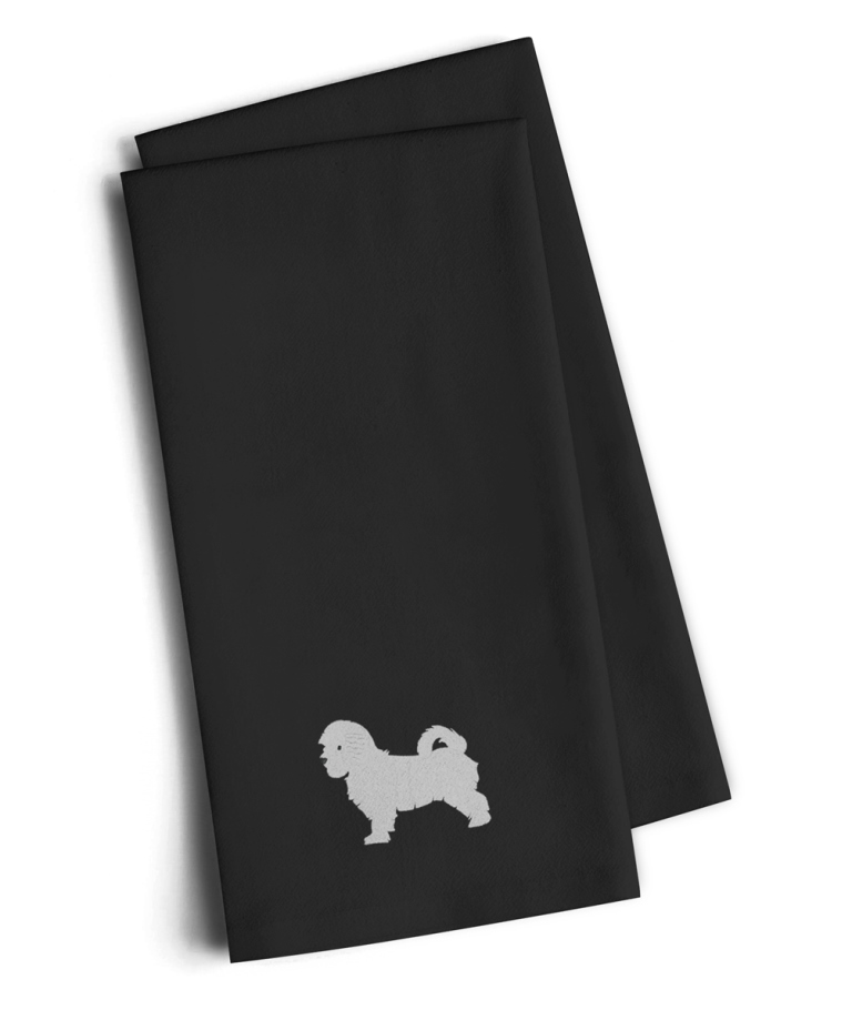 Picture of Carolines Treasures BB3436BKTWE Maltese Black Embroidered Kitchen Towel, Set of 2