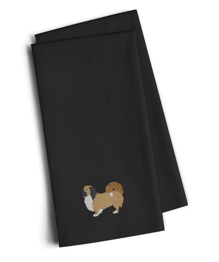 Picture of Carolines Treasures BB3438BKTWE Pekingese Black Embroidered Kitchen Towel, Set of 2