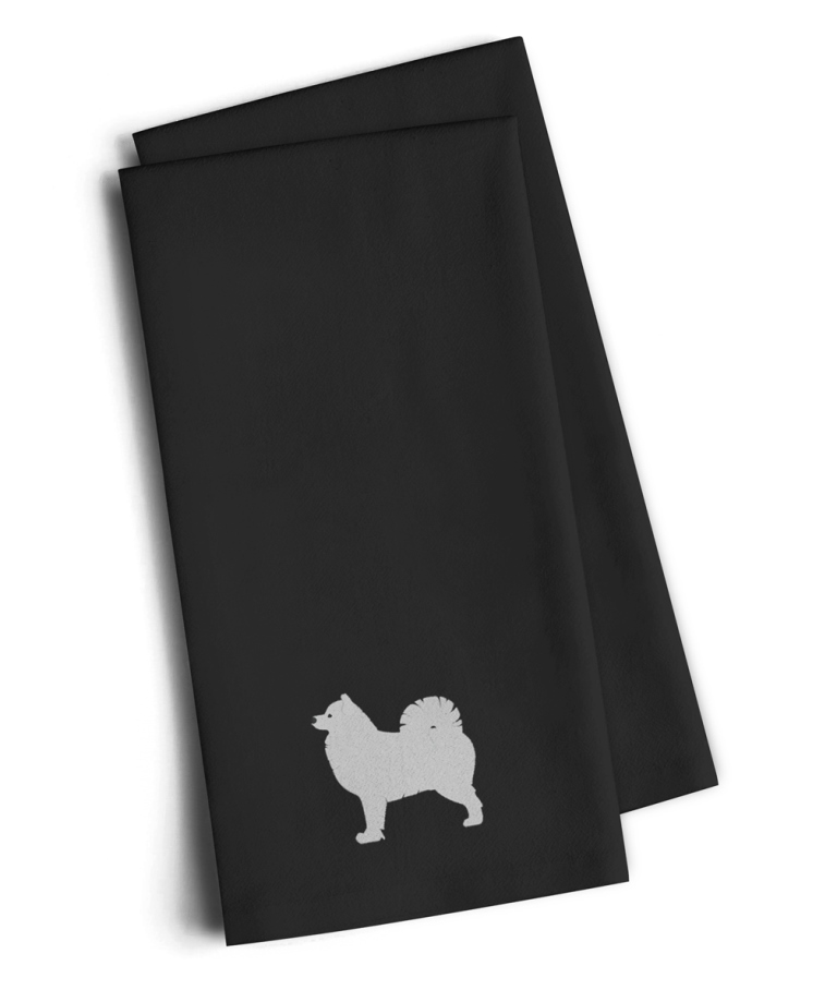 Picture of Carolines Treasures BB3459BKTWE Samoyed Black Embroidered Kitchen Towel, Set of 2