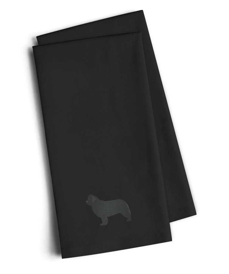 Picture of Carolines Treasures BB3464BKTWE Newfoundland Black Embroidered Kitchen Towel, Set of 2
