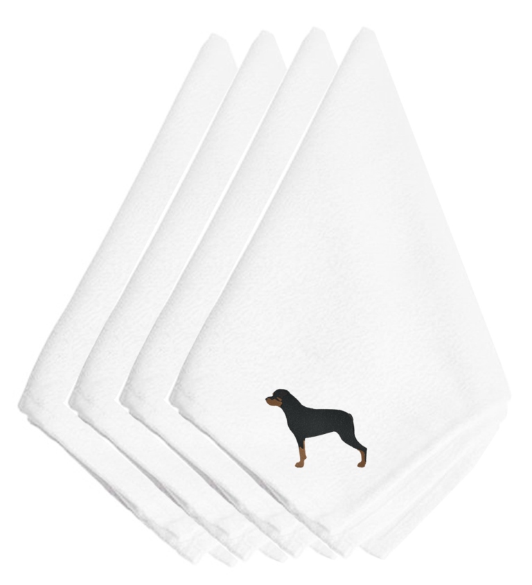 Picture of Carolines Treasures BB3466NPKE Rottweiler Embroidered Napkins, Set of 4