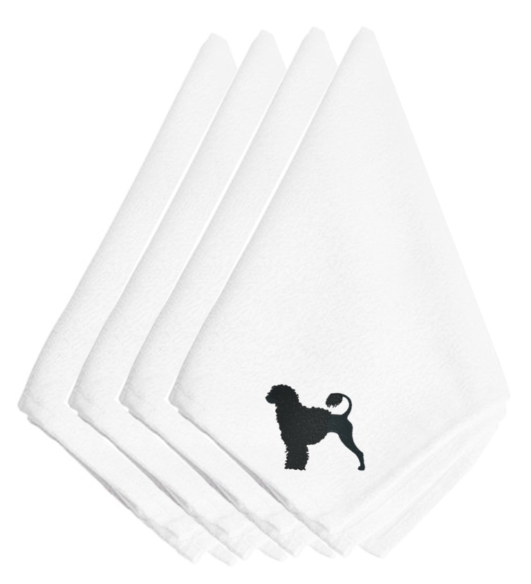 Picture of Carolines Treasures BB3468NPKE Portuguese Water Dog Embroidered Napkins, Set of 4