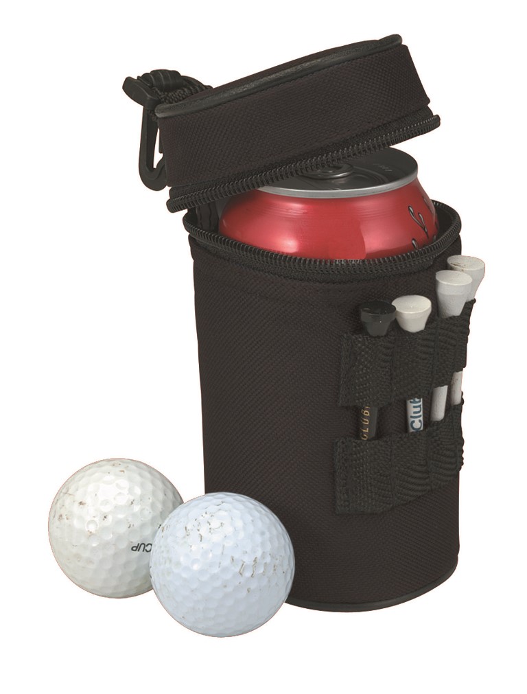 One Can Golf Cooler Bag - Black with Black Trim