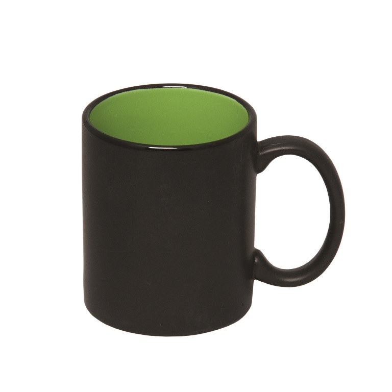 Picture of Debco CM216 325 ml 11 oz Fuzion Two Tone C Handle - Black / Lime Green 