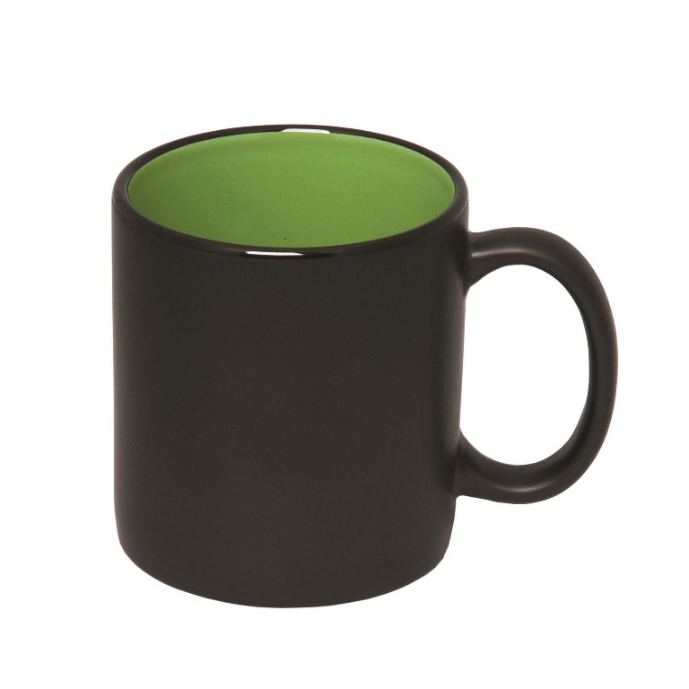 Picture of Debco CM2414 C Tone 450 ml 15 oz C Handle Two Tone Mug - Black / Lime Green 