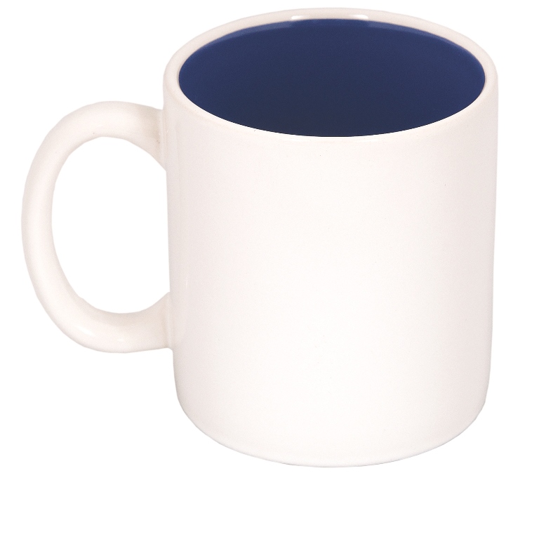 Picture of Debco CM8414 450 ml 15 oz C Handle Two Tone Mug - White / Royal Blue 