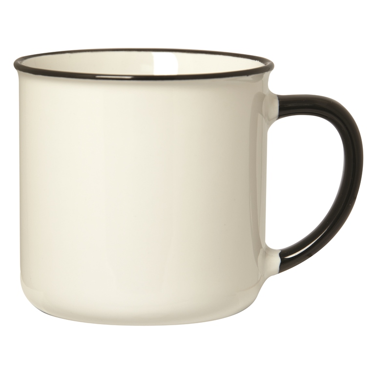 Picture of Debco CM9161 Spring 350 ml 12 oz Mug with Colored Rim / Handle - Black 