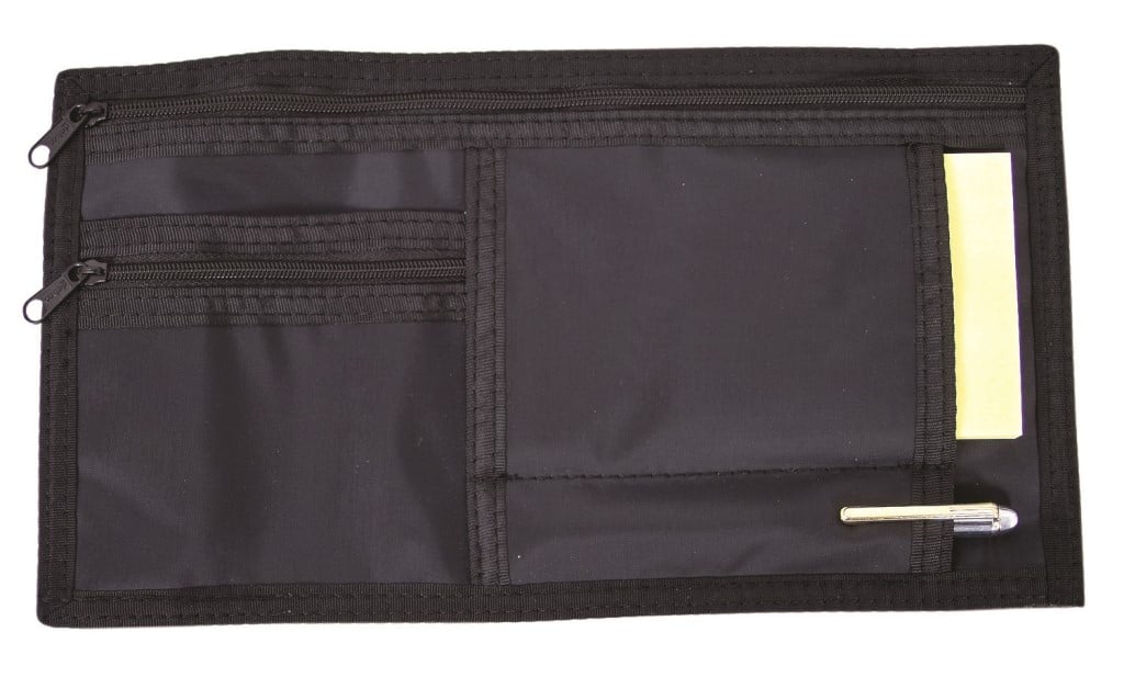 Car Visor with Two Zippered Pockets Black