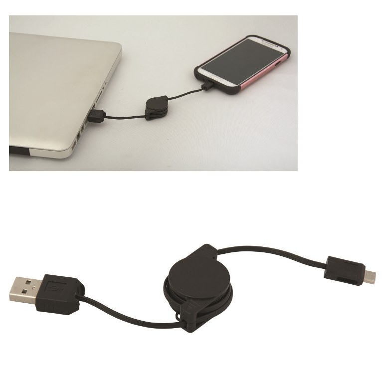 Picture of Debco CU1999 Syncster Retractable USB Data Cable - Black 