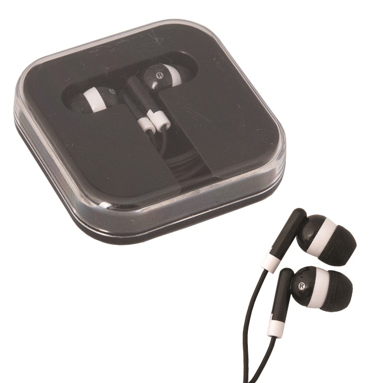 Picture of Debco CU8592 ABS Plastic Earbuds - Black / Clear 