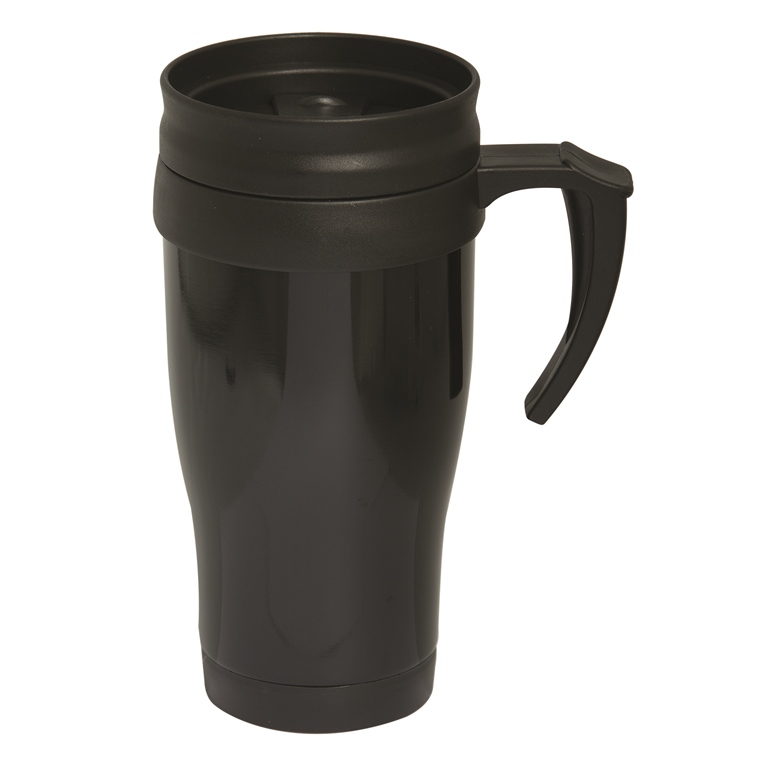 Picture of Debco DA1846 400 ml 13.5 oz Stainless Steel Travel Mug - Black 