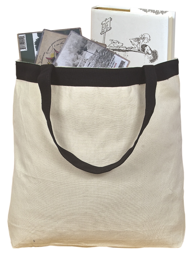 Picture of Debco E2008 Tote Bag - Natural with Black Handles 