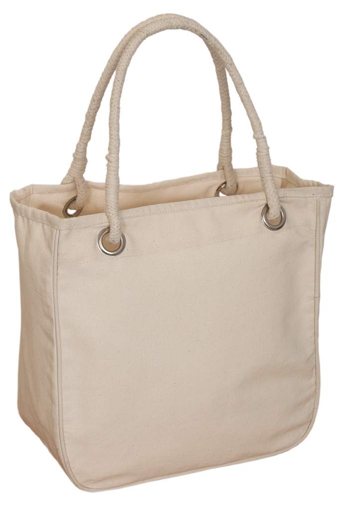 Picture of Debco E7099 Organic Rope Tote Bag - Natural 