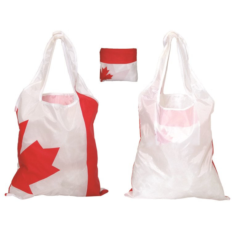 Picture of Debco F0701 Folding Canada Tote Bag - White / Red 