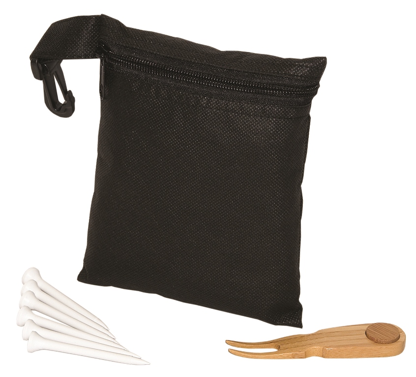 Picture of Debco GP7066 Environmentally Friendly Golf Kit - Black Pouch / / Natural Divot tool 