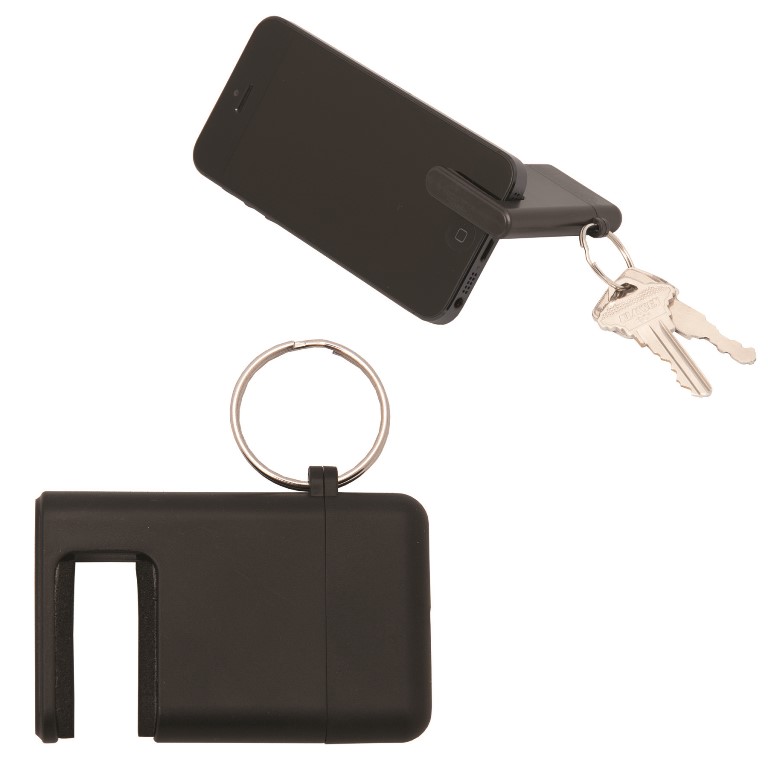 Phone Pal Phone Holder with Keychain / Screen Cleaner - Black