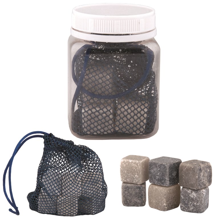 Picture of Debco KP8156 Soapstone Ice Rocks - Clear / White container / 