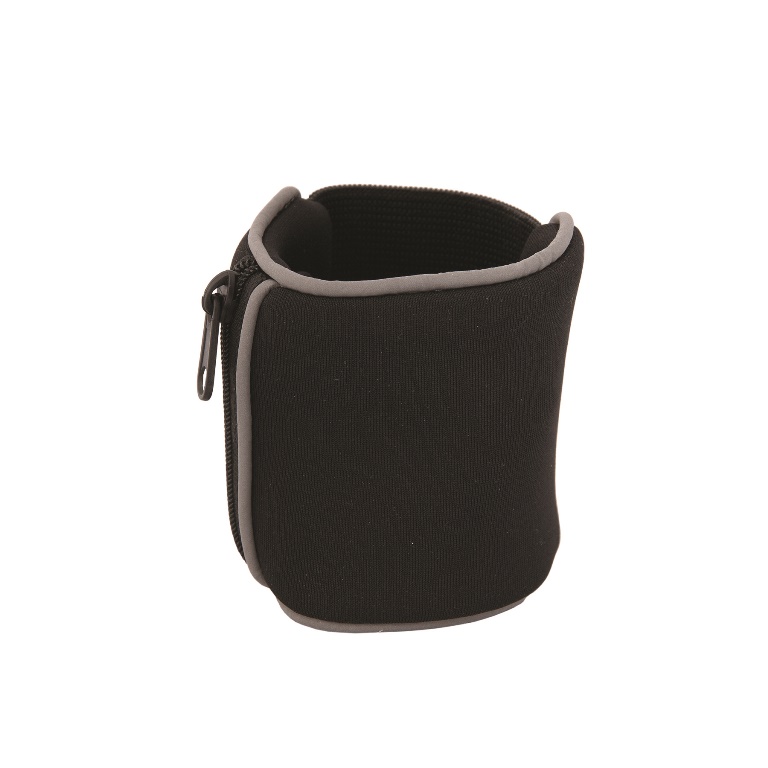 Performance Pocket Zippered Wrist Wallet - Black / Grey