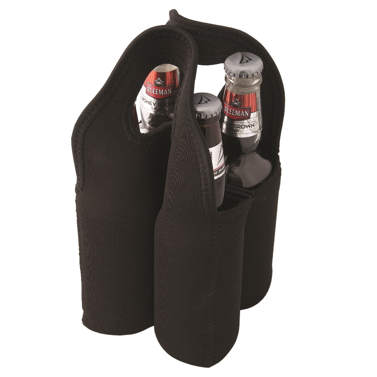 Picture of Debco N6483 Malt Giver Neoprene Four Beer Bottle Carry Bag - Black 