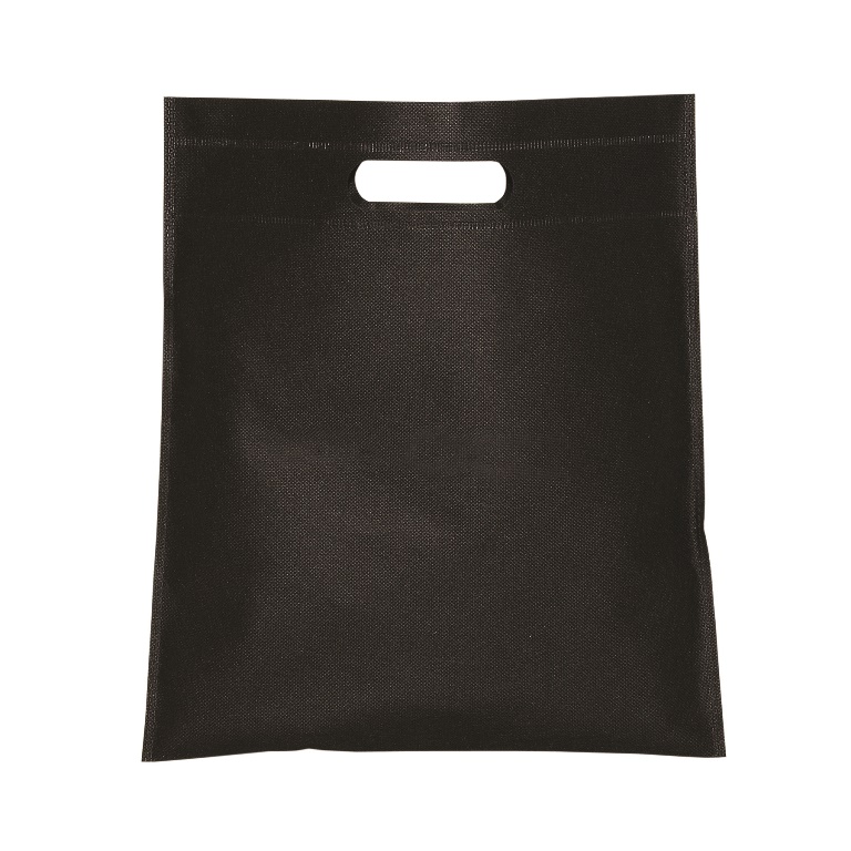 Small Non Woven Cut Out Handle Tote - Black