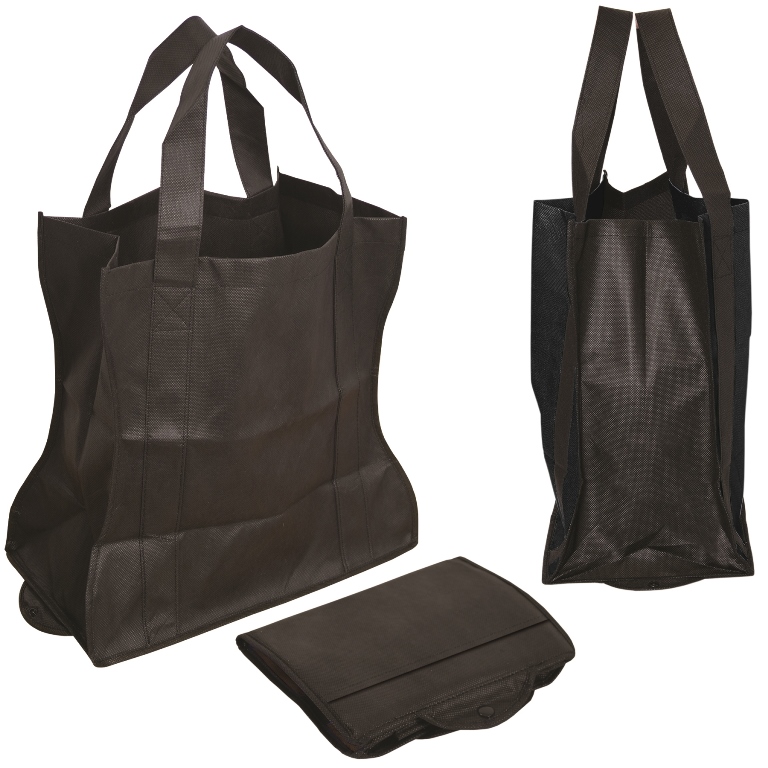 Picture of Debco NW4060 Folding Non Woven Tote Bag - All Black 