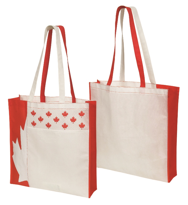 Non Woven Canada Tote - White / Red