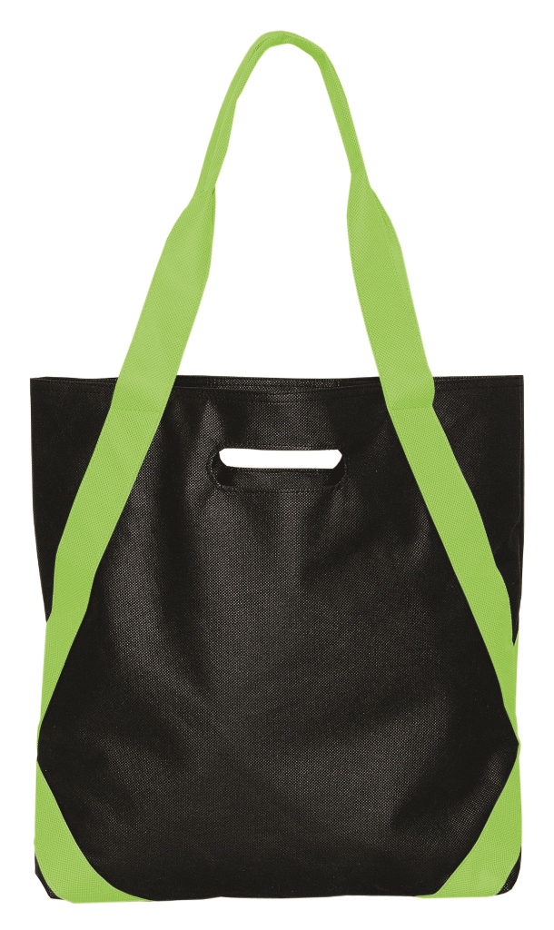 Non Woven Tote - Black / Lime Green