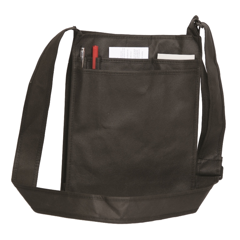 Picture of Debco NW8859 Chelsea Racer Non Woven Messenger Bag Black 