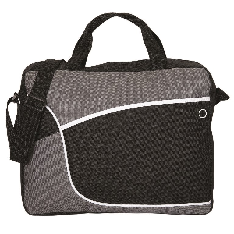 Picture of Debco P6552 Amber Business Brief  Messenger Bag Grey  Black with White accents 