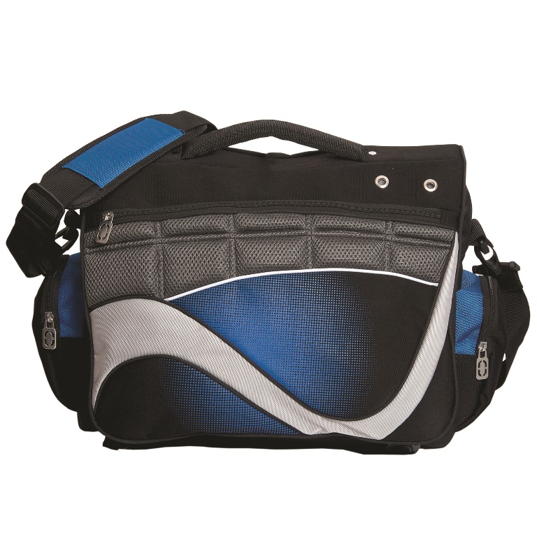 Picture of Debco P7421 Laptop Brief - Black / Royal Blue with Grey Accents 