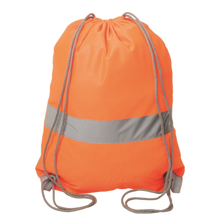 P8604 High-Viz Safety Drawstring Backpack - Reflective Orange - 12 Pack