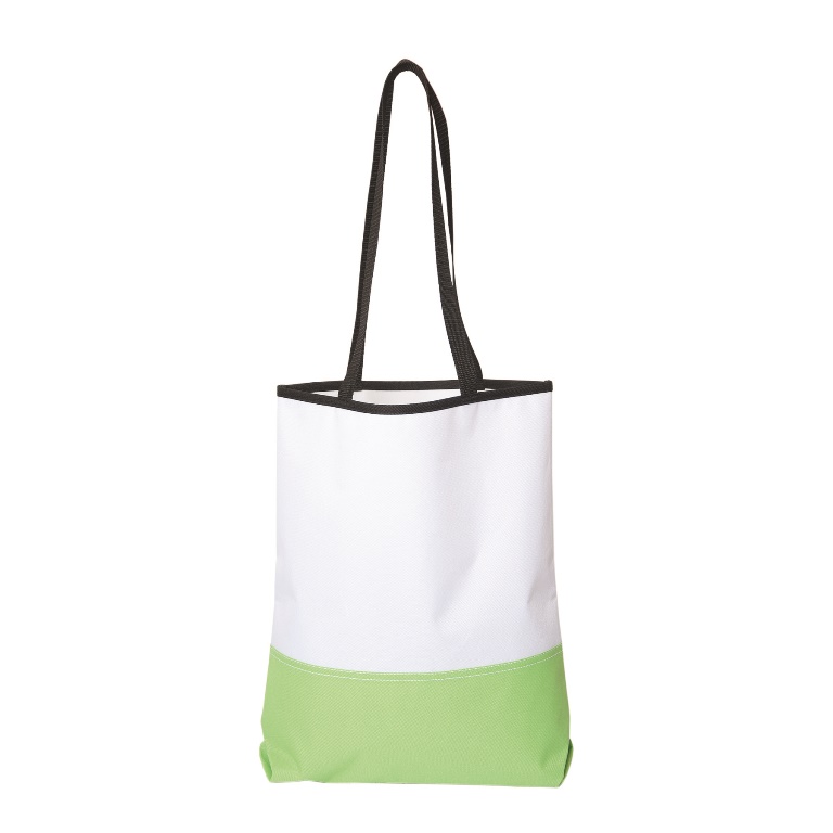 Polyester Tote - White / Lime Green