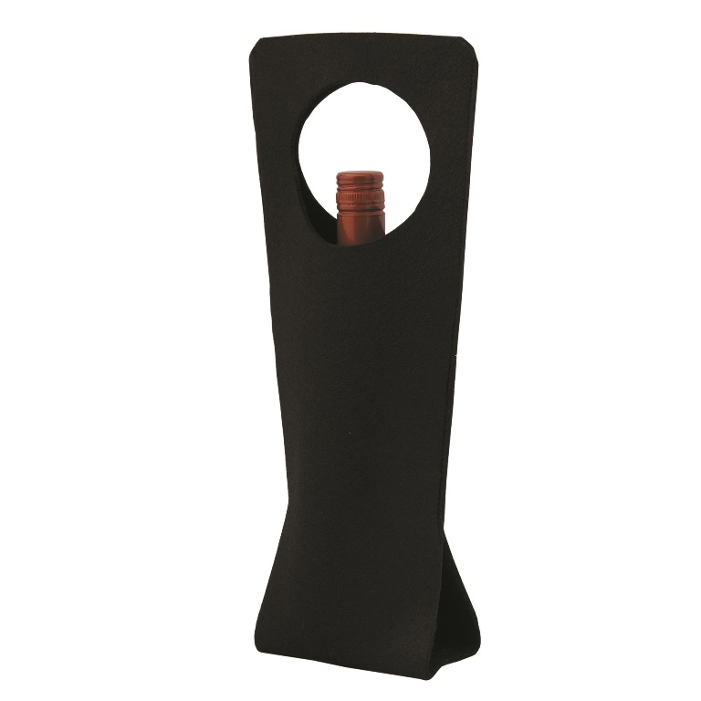 Picture of Debco TO8565 Single Bottle Felt Wine Sleeve / Carry Bag - Black 