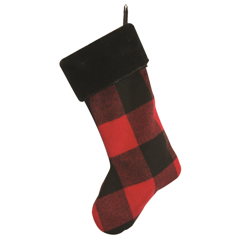 Cringleprize Stocking - Black / Red Plaid