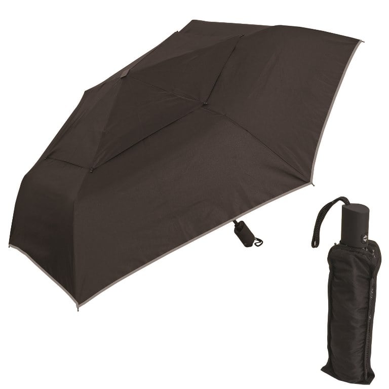 Picture of Debco UF314 Folding Umbrella Black with Silver Trim 