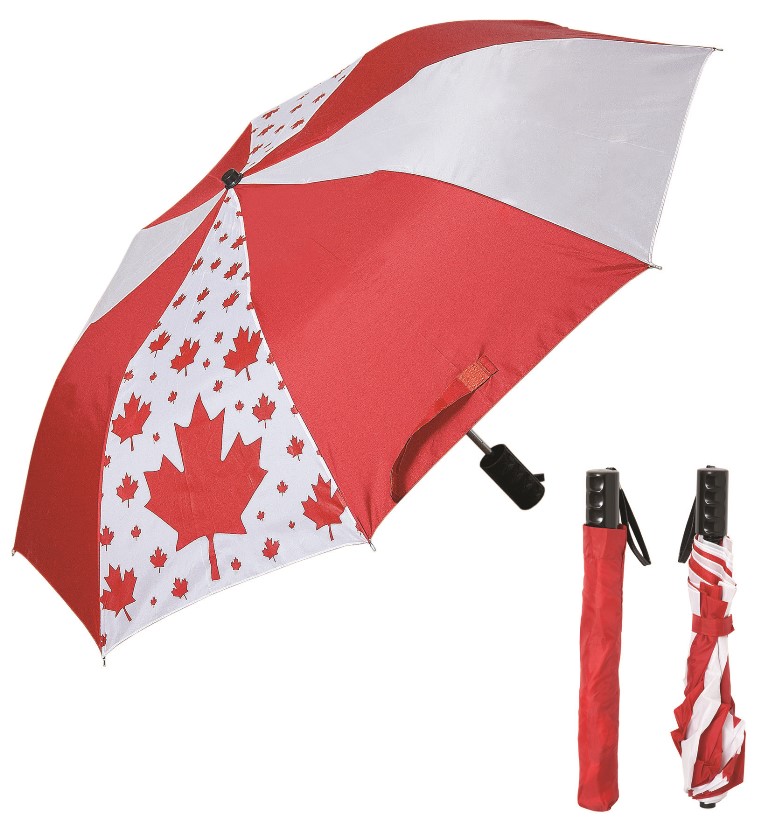 Picture of Debco UF701 Folding Canada Umbrella White  Red 