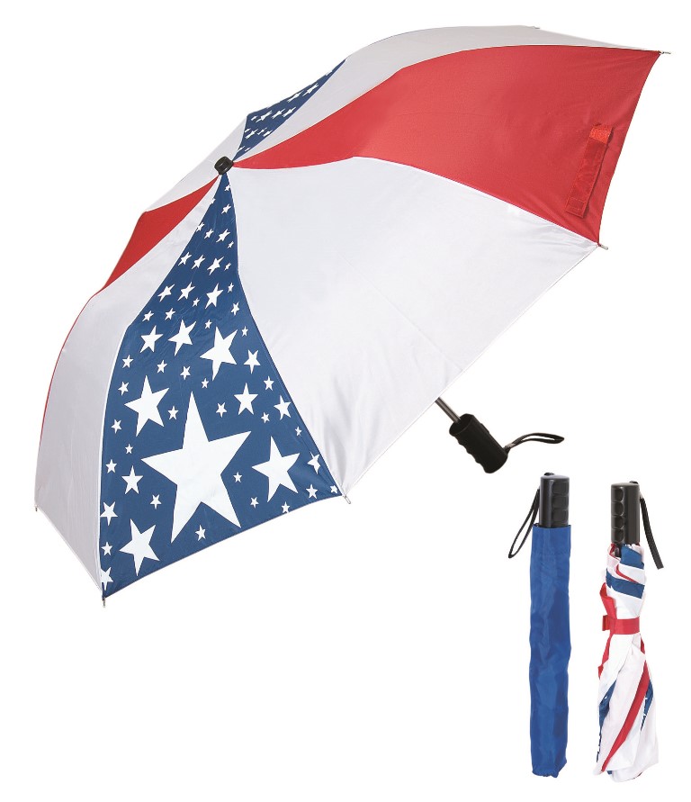 Picture of Debco UF704 Folding USA Umbrella Red White  Navy Blue 
