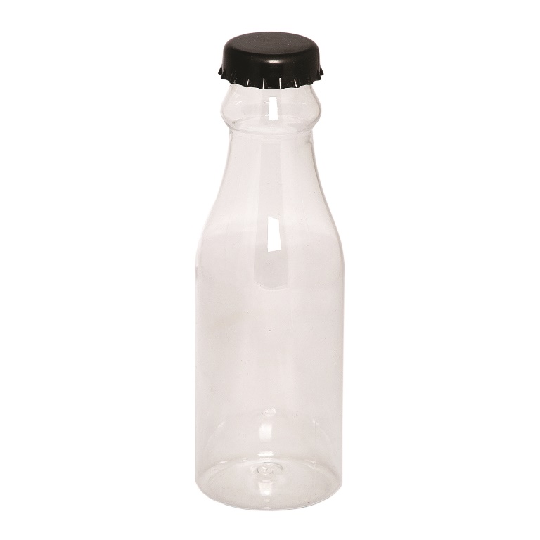 Picture of Debco WB8283 650 ml 22 oz Soda / Pop Shaped Tritan Bottle - Clear / Black 